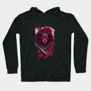 evil ninja lion face Hoodie